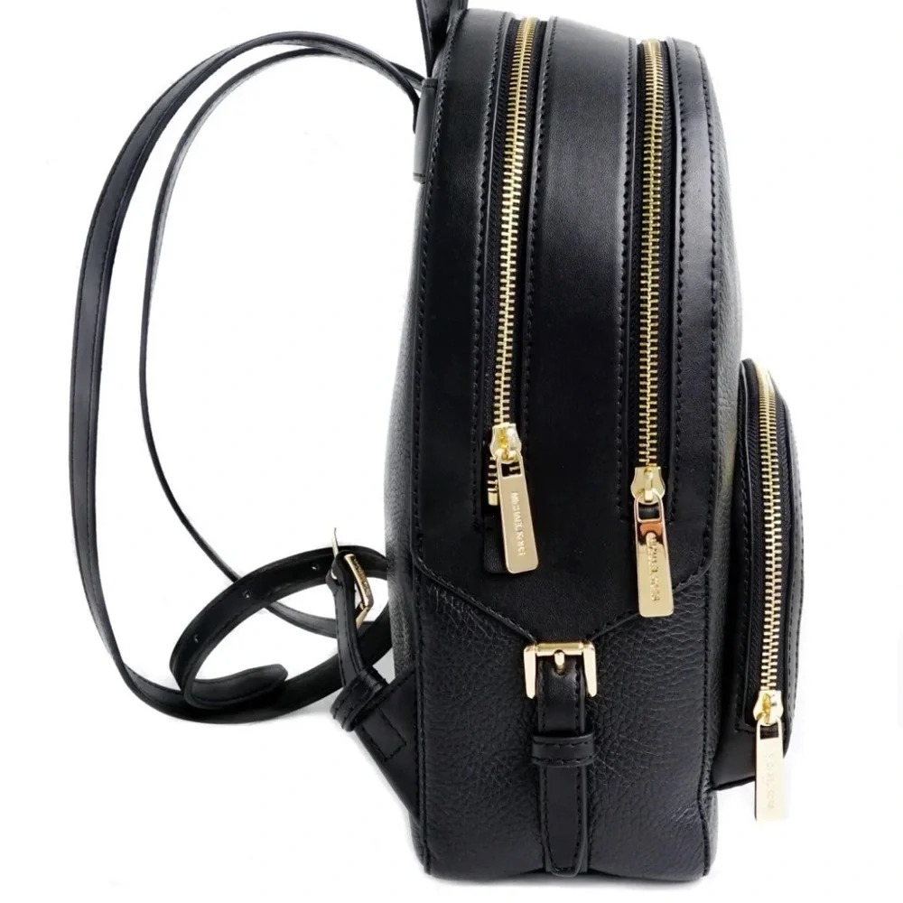 Michael Kors Backpack Bag Jaycee Md Pkt Backpack Leather Black NWT